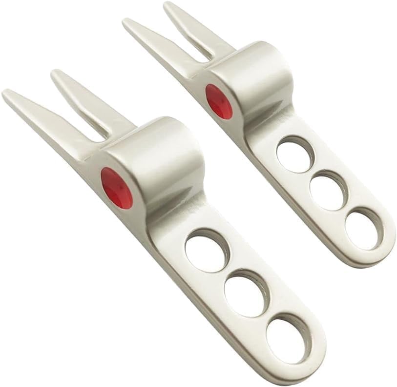 2 Pcs Silver Golf Ball Fork Pivot Divot Repair Tool by Unknown