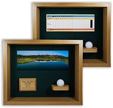 Hole in One Shadowbox and Golf Ball Display Case | Personalized Engraved Plate by EurekaGolfProducts
