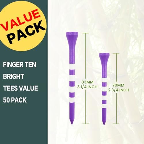 FINGER TEN Golf Tees Wood 2 3/4" 3 1/4" 50/120 Count - Image 2