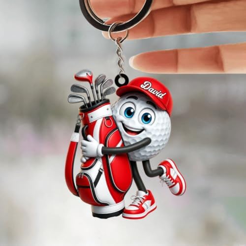 Hugging Golf Bag Funny Golf Ball Keychain - Image 6
