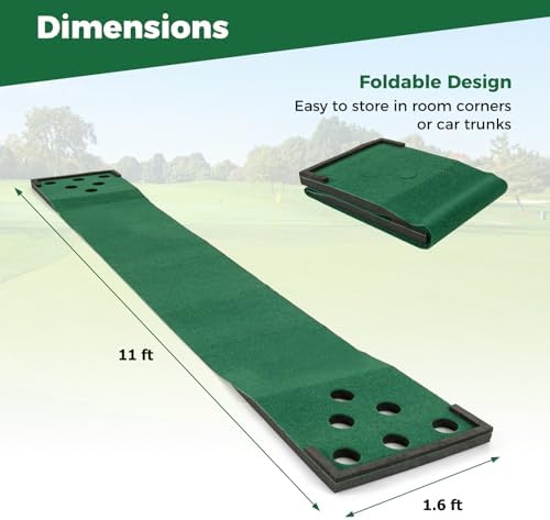 Goplus Golf Putting Mat, Portable Golf Game Set - Image 5