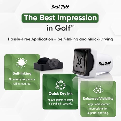 Golf Ball Stamp Personalized Monogram Initial Self-Inking Marker Quick Dry - Image 4