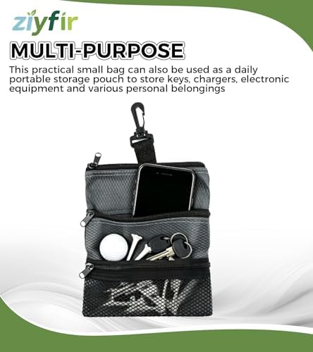 Golf Tee Pouch Detachable Golf Valuables Pouch Golf Ball Bag - Image 2