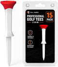 Soft Rubber Head Golf Tees 3-1/4'', 15 Pack Step Golf Tees, Fixed Height by FULLCHOICE