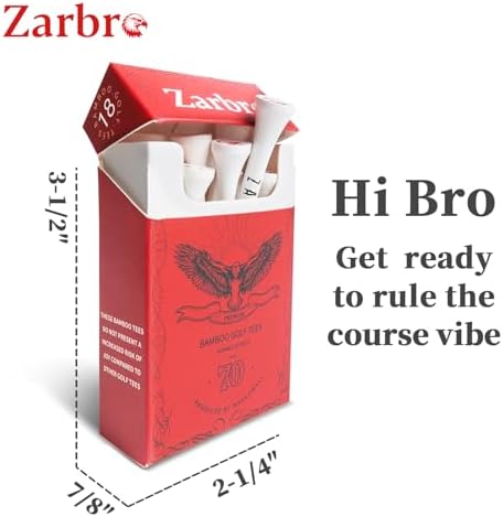 Premium Bamboo Wood Golf Tees, ) Funny Golf Bag Accessories, 2 3/4 Golf Tees in - Image 2