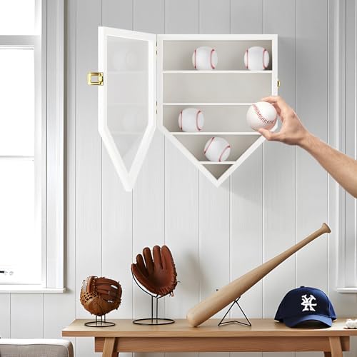 TJ.MOREE 12 Balls Baseball Display Case Wall-Mounted, Durable Wood - Image 7