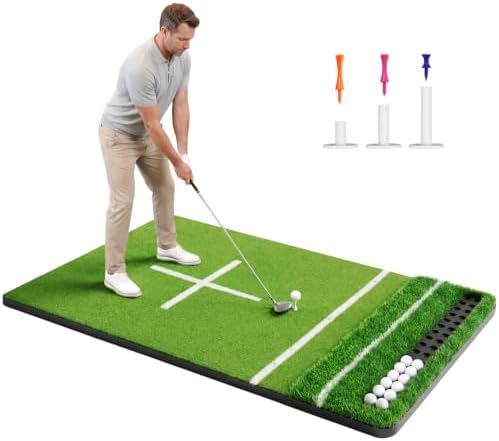 Elite Golf Mat with Ball Tray, 5.2 x 4ft, 6 x 4ft Durable Golf Mat by Unknown