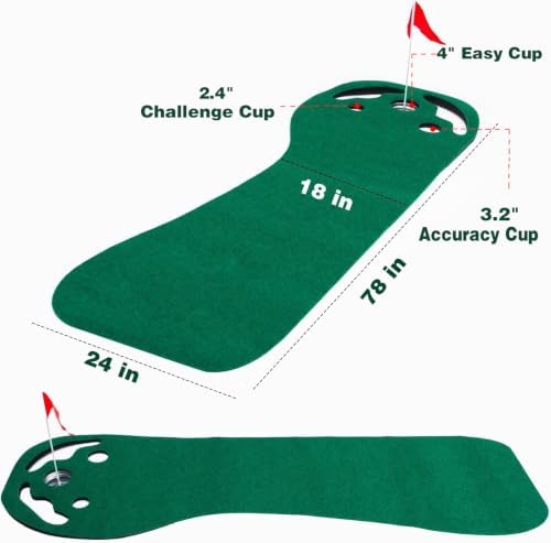 YOUCZON Putting Green Indoor, Golf Putting Mat, Premium Crystal Velvet Surface - Image 3