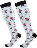 White Baseballs Stitching Compression Sock by Unknown