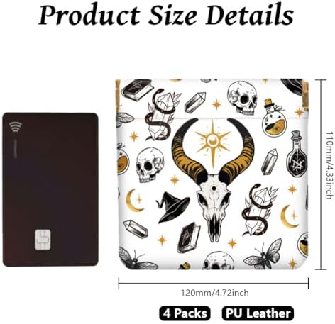 Peacoblue Divination Coin Purse, PU Leather Squeeze Pouch 4PCS - Image 2
