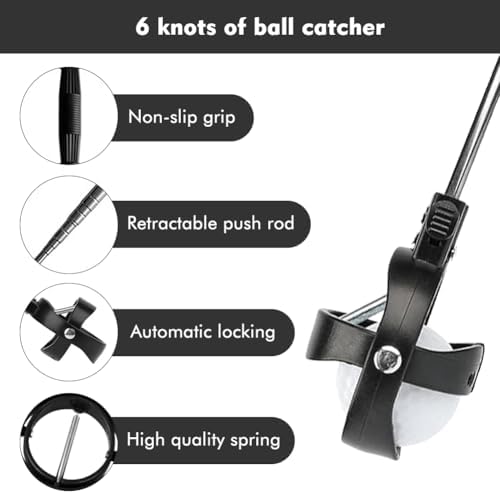 Telescopic Golf Ball Retriever, Adjustable 17.5–80.3 Inch Stainless Steel & ABS - Image 6