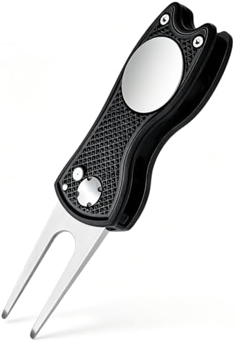 Golf Divot Repair Tool, 1 Pack, Stainless Steel Ball Marker Switchblade by Unknown