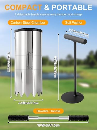 Portable Golf Hole Cutter – Detachable Non-Slip Handle, 4Inch & 6Inch USGA - Image 2