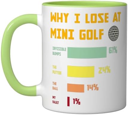 Mini Golf Champion Humor Family Golfers Ceramic Mug, Light Green/White by Unknown