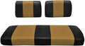Seat Cover Replacement for Yamaha G-16/G-22 Golf Cart - Front Bench Seat - Premium Marine Vinyl - 5 Panel Stitching - Staple On Installation - Two-Tone Golf Cart Seat Covers (Black & Tan)