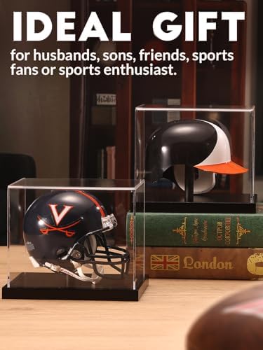 JupDec Mini Helmet Display Case, Acrylic Clear 1/2 Football Baseball Helmet - Image 6