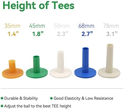 Golf Rubber Tees Practice Training, Driving Putting Chipping Range Mixed Size - Image 2