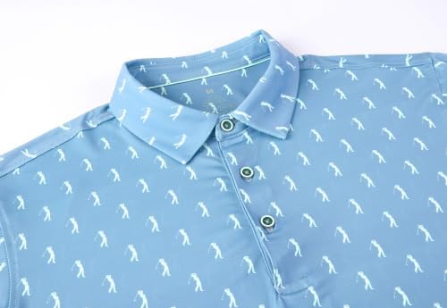 Alex Vando Mens Golf Shirt Moisture Wicking Print Performance Polo Shirt - Image 4