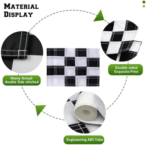 AZCOVER 6 Pack Checkered Golf Flag 8x6 Inch - Image 3