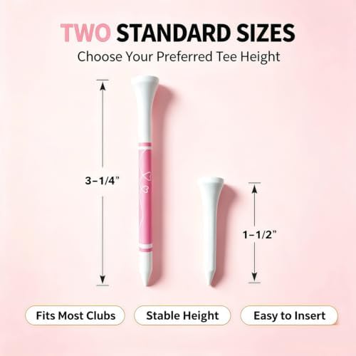 Cute Pink Golf Tees for Women, 50 Pack Golf Ball Tees, Ideal Golf Gift for Wife - Image 3