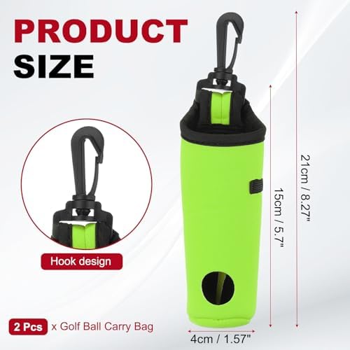 uxcell Golf Ball Carry Bag, Waist-Mounted Storage Bag Neoprene Golf Tee Holder - Image 2