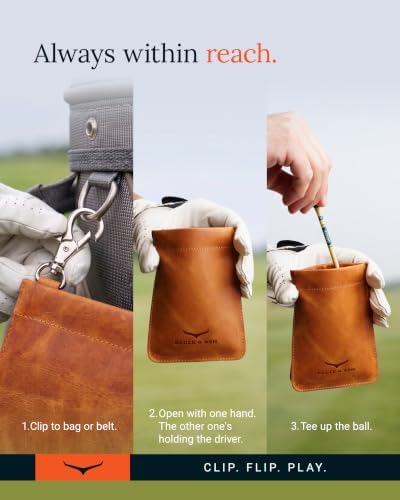 Leather Golf Tee Bag, Valuables Pouch - Image 5