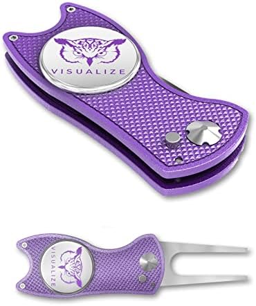 VISUALIZE Elite Switchblade Golf Divot Repair Tool Set by VISUALIZE