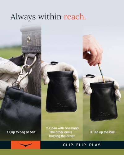 Leather Golf Tee Bag, Valuables Pouch - Image 5