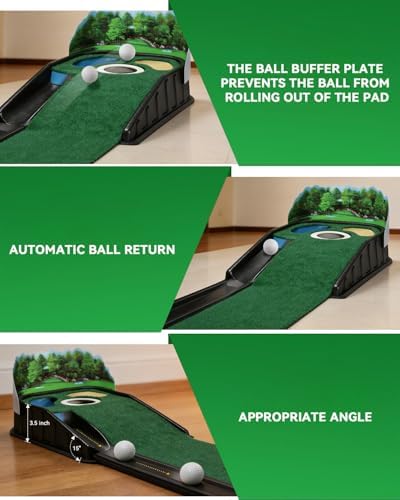 Golf Putting Green Indoor Practice Mat 9ft Set - Image 3
