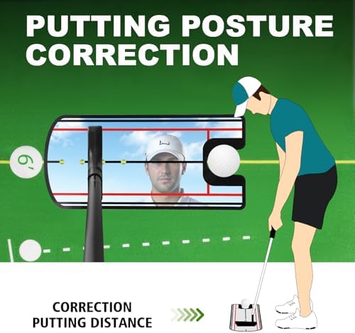 Golf Practice Mat with Alignment Mirror - 20 in X 120in Golf Putting Mat - Image 2