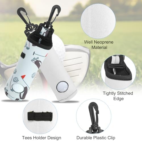 PATIKIL Golf Ball Carry Bag, Golf Tee Holder Pouch Portable Neoprene Golf Ball - Image 3