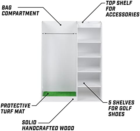 GoSports Premium Wooden Golf Bag Organizer and Storage Rack - Image 3
