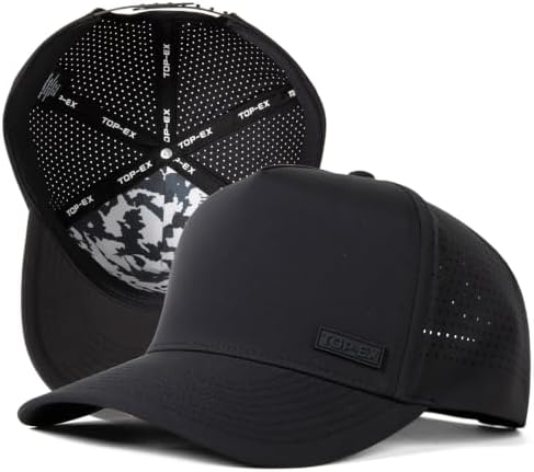 TOP-EX Men's Performance Snapback Hat, Water-Resistant, Breathable Golf Cap by TOP-EXBetterFitBetterPerformance