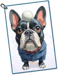 French Bulldog Golf Ball Balancing Print Golf Towel by GEYGIE