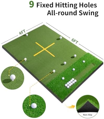 5.2x4ft & 6x4ft 21mm-50mm Dual-Turf Golf Mat - Image 4