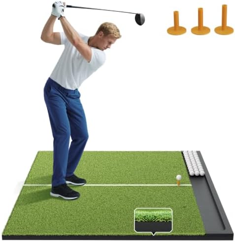 Golf Hitting Mat with Ball Tray by Golfpar