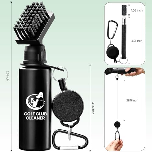Golf Club Brush Cleaner with Golf Groove Sharpener Tool, 3 Replacement Brush - Image 6