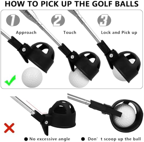 HOW TRUE 7Ft/9Ft Telescopic Golf Ball Retriever, Extendable Stainless Steel - Image 4