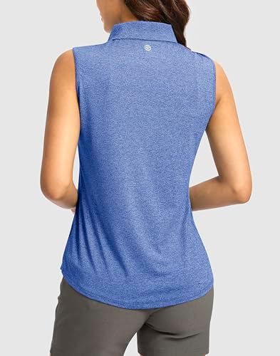 G Gradual Women's Golf Shirts Lightweight 1/4 Zip Collared Tank Top - Image 3
