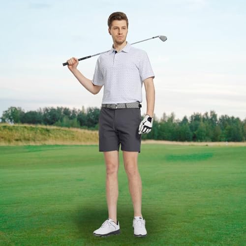 M MAELREG Mens Golf Shirt Short Sleeve Dry Fit Print Moisture Wicking - Image 2