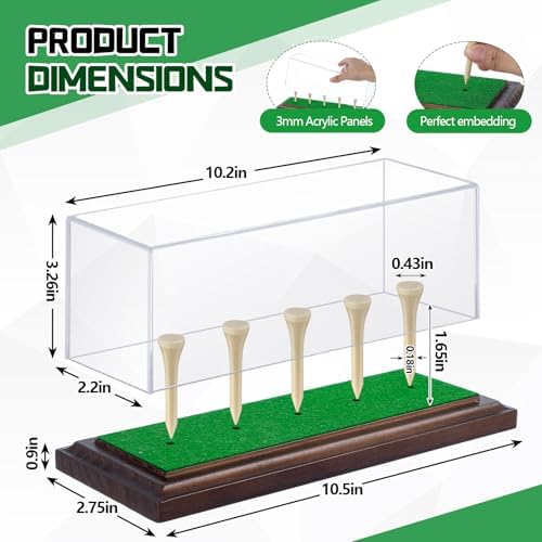 Golf Ball Display Case 5 Balls, Acrylic Wooden Base - Image 2