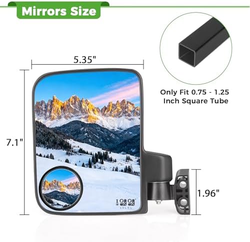 10L0L Golf Cart Mirrors with Blind Spot Mirrors - Image 5