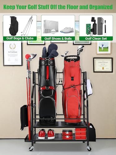 FHXZH Golf Bags Storage Garage Organizer - Image 3