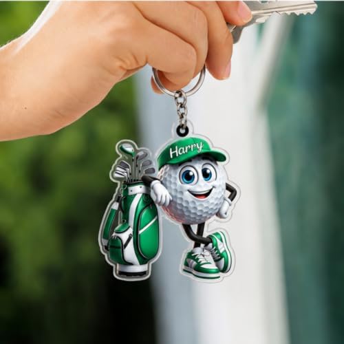 LASFOUR Personalized Golf Player Keychain, Golf Ball Gift - Image 3