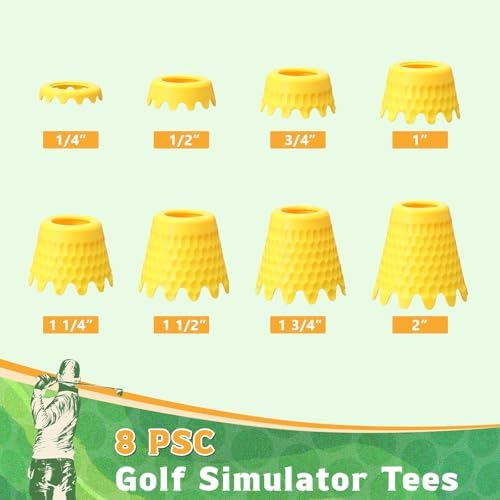 8 Pack Golf Simulator Tees, TPU Golf Tees 1/4"-2" Height - Image 2