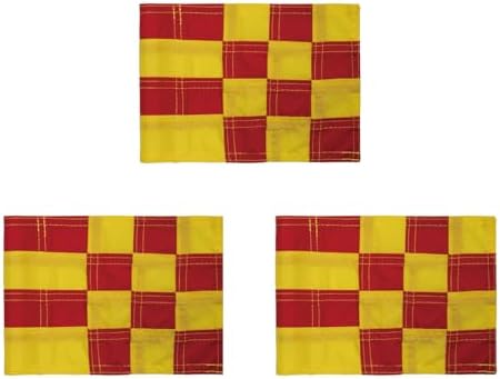 AZCOVER 3 Pack Checkered Golf Flag 8x6 Inch by AZCOVERFLAGS