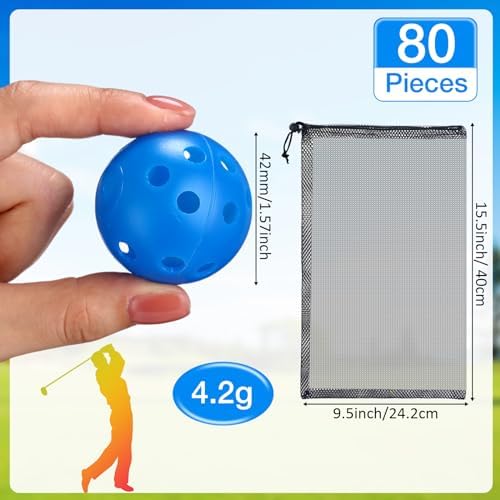 MiniInflat 80 Pcs Practice Golf Balls Plastic 42mm - Image 2