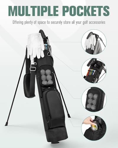 Golf Stand Bag, Lightweight Par 3 Golf Bag Holds Up to 7 Clubs - Image 3