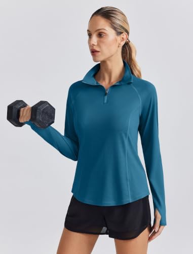 PINSPARK Womens Golf Shirt Long Sleeve Polo Shirts 1/4 Zip Tennis Hiking Tops - Image 5