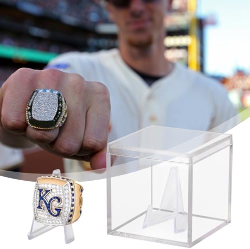 Championship Ring Display Case 5pcs Clear Acrylic Plastic Baseball Display Case - Image 2